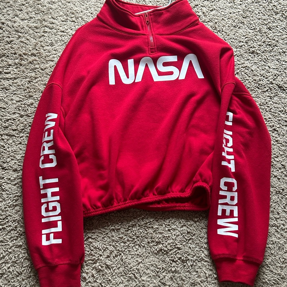 NASA Flight Crew Red Crewneck Sweatshirt